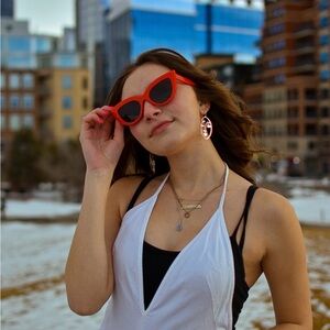 Red Cat Eye Sunglasses